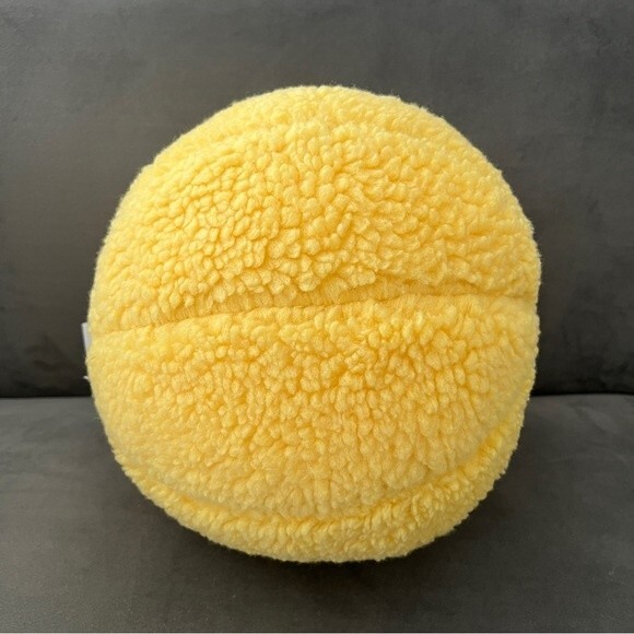 Yellow Smiley Wink Face Plush Basketball - Picture 4 of 6